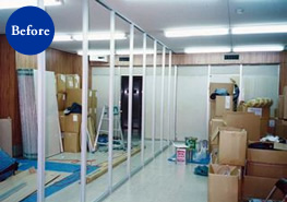 パーテイション施工中